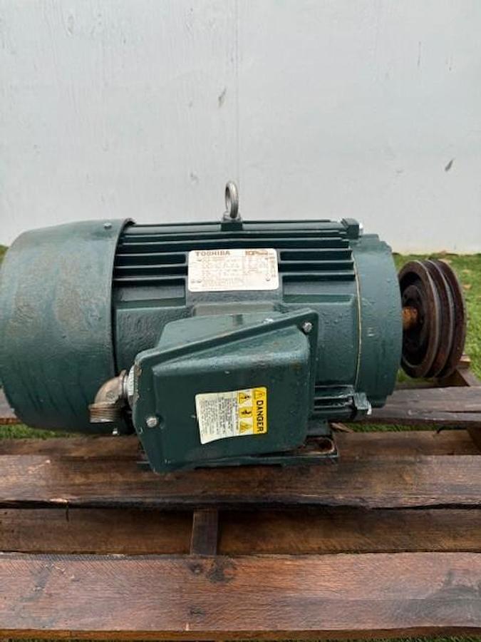 Used Toshiba 0204XSSB41A-P, 20HP, 1770 RPM, 60 HZ, 256T, NEMA B Motor