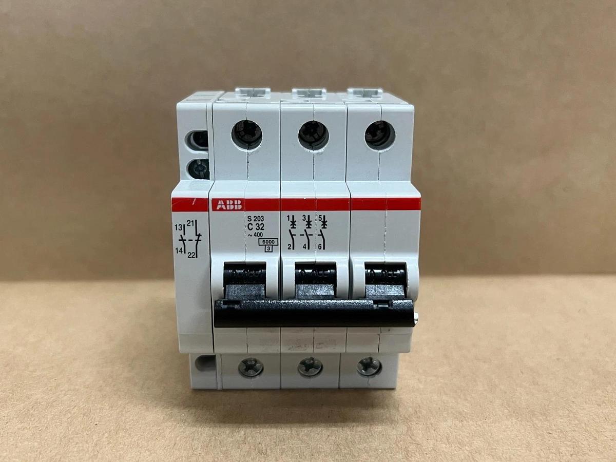 Used ABB S203-C32 3 Pole, 32A Miniature Circuit Breakers - Lot of 2