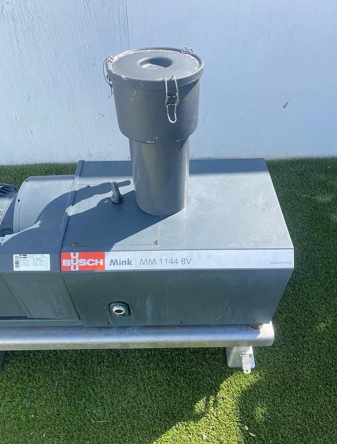 Used Busch Mink MM 1144 B V06 11XX Dry Claw Vacuum Pump, 3HP Baldor SuperE Motor