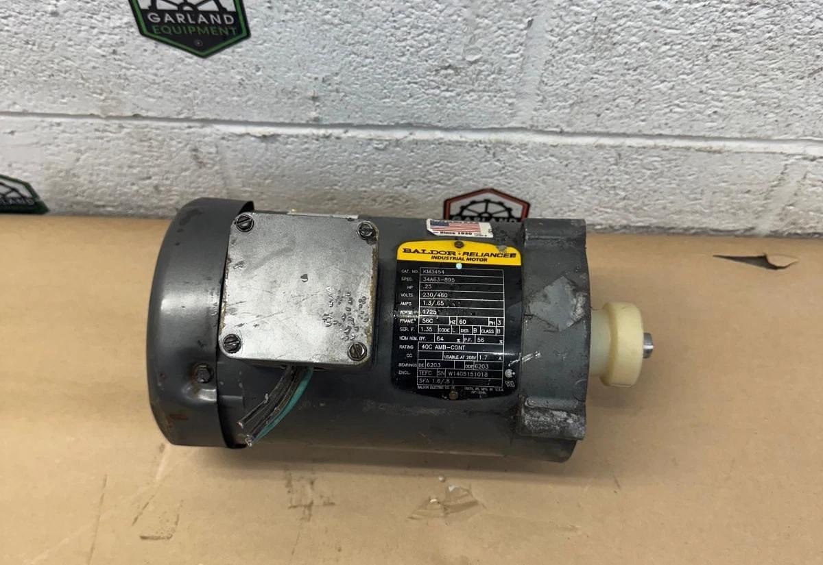 Used Baldor Reliance KM3454 1/4Hp Motor @ 1725RPM, C-Face, 230/460V, 1.3/0.65A