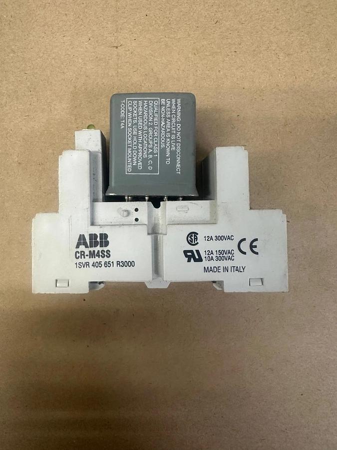 Used Magnecraft 782XDXH10-24VDC Relay w/ ABB CR-M4SS Base