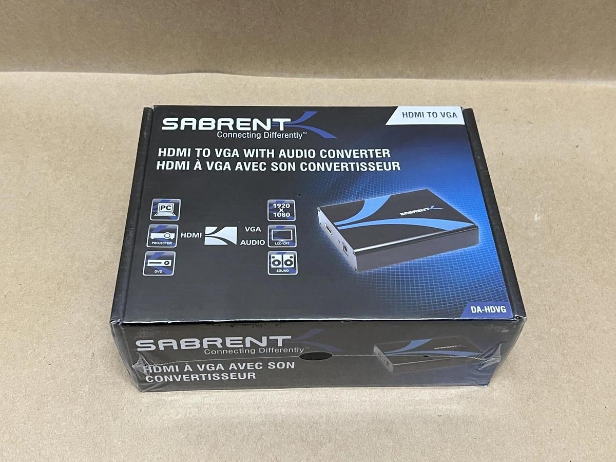 Used Sabrent DA-HDVG HDMI to VGA w/ Audio Converter *NEW FACTORY SEALED*