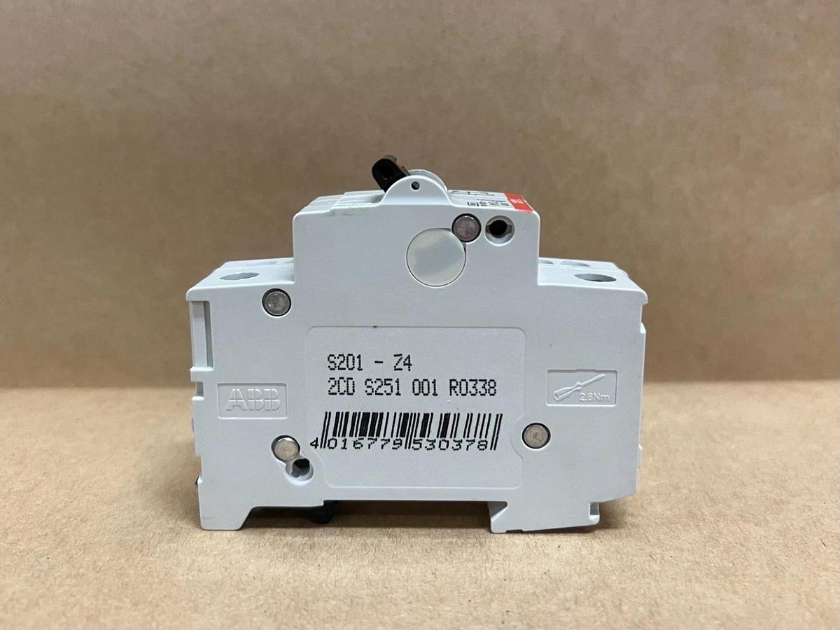 Used ABB S201-Z4A 1 Pole, 4A Miniature Circuit Breakers - Lot of 5
