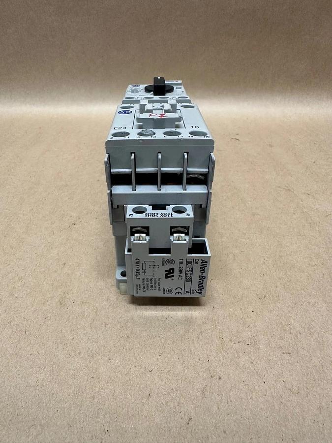 Used Allen Bradley 140M-D8E-C20 Ser C Circuit Breaker w/ 100-C23*10 Contactor
