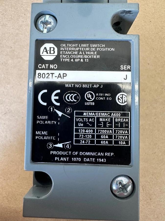 Used Allen Bradley 802T-AP Limit Switch