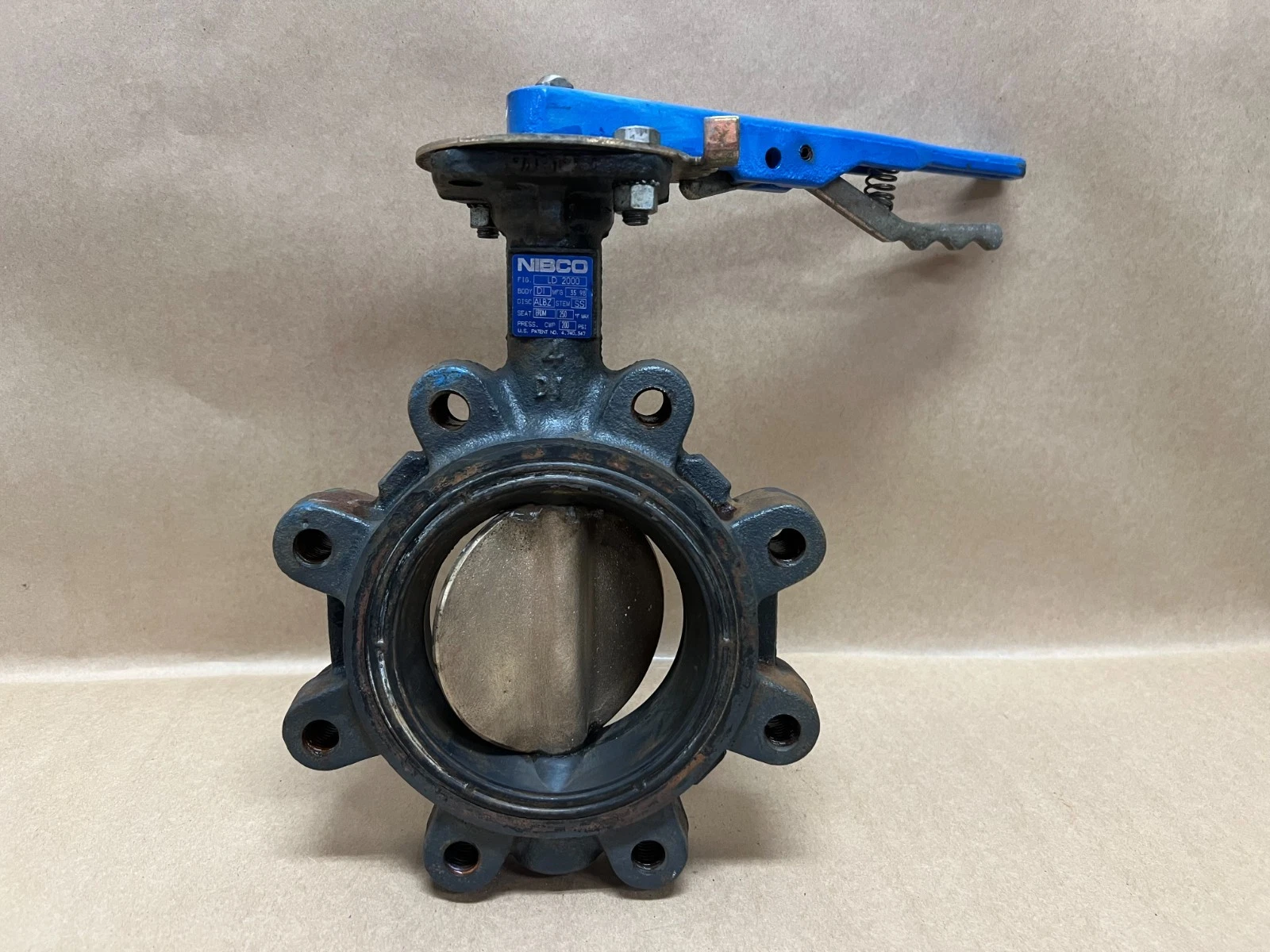 Used Nibco LD 2000 DI Body, SS Butterfly Valve, 4"