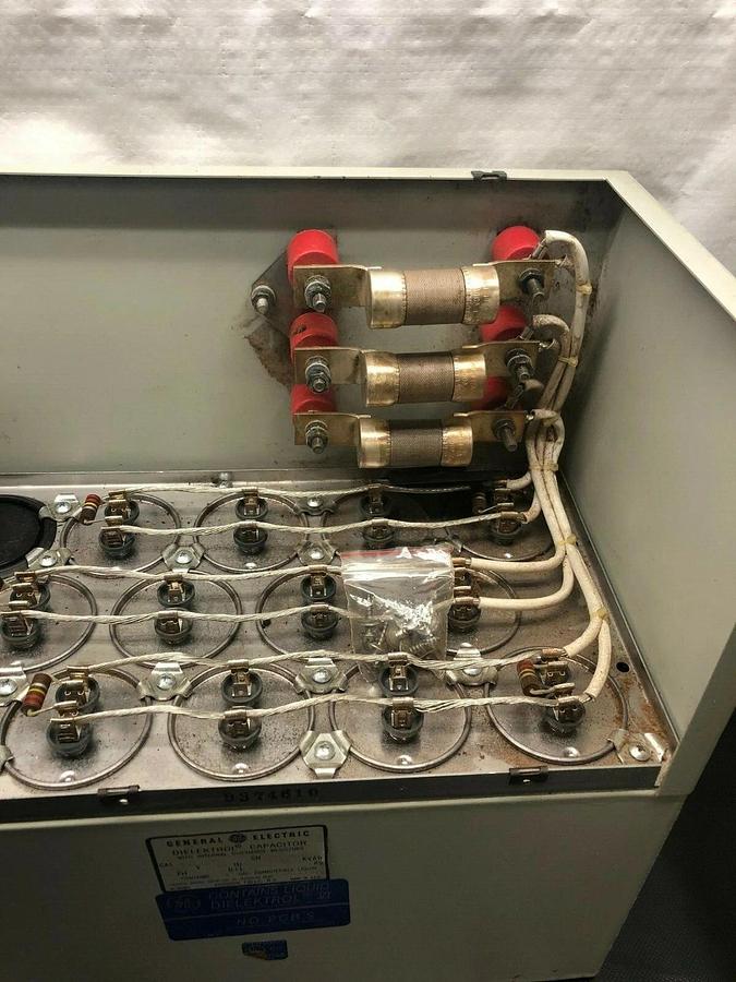 Used General Electric 65L333TC Dielektrol Capacitor, Internal Discharge Resistors