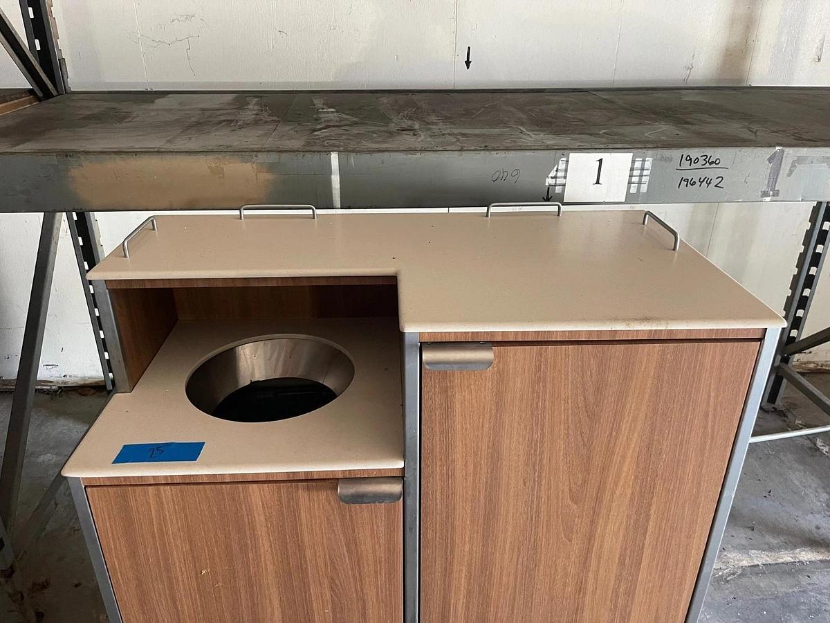Used Custom Trash Rolling Cabinet