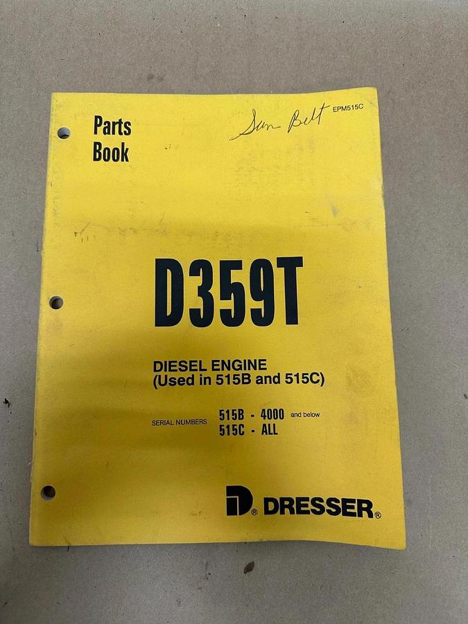 Used Dresser D359T Parts Book for Models 515B & 515C