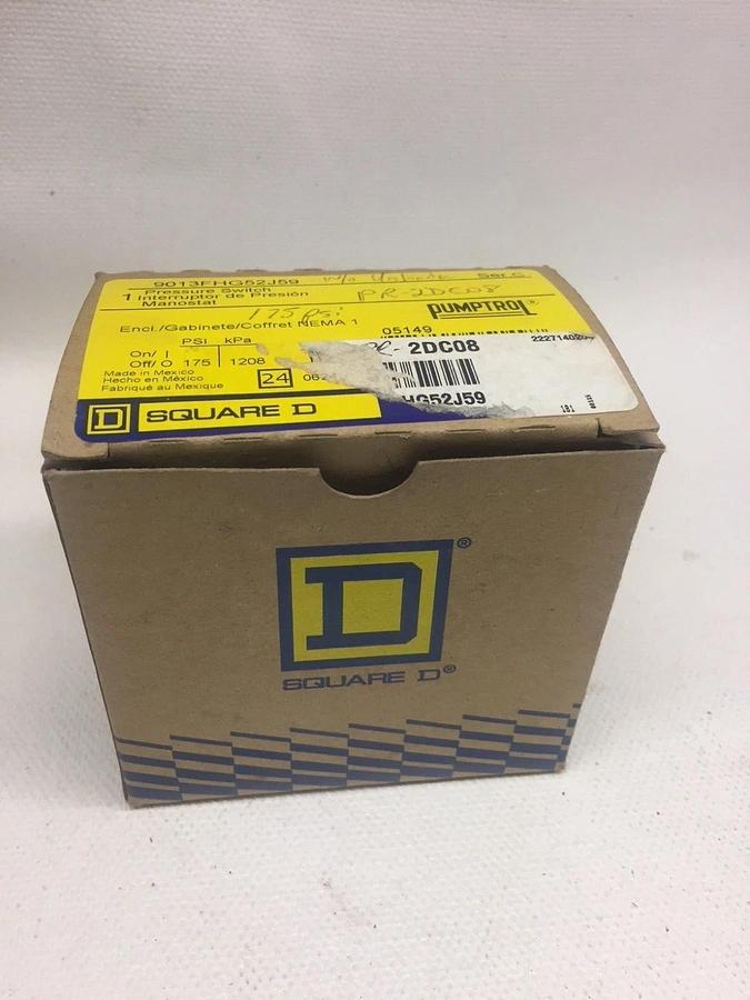 Used Square D Pumptrol Pressure Switch 9013FHG52J59 New