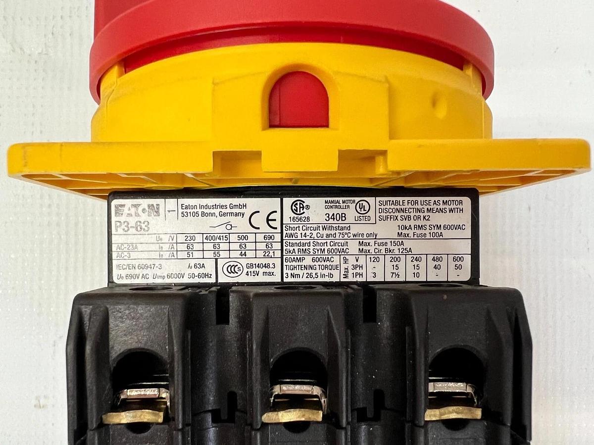 Used Eaton P3-63 Disconnector Switch Control Operating Mechanism
