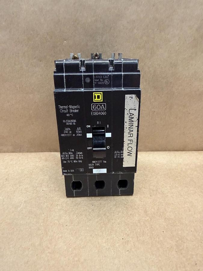 Used Square D EGB34060 60A, 3 Pole Circuit Breaker
