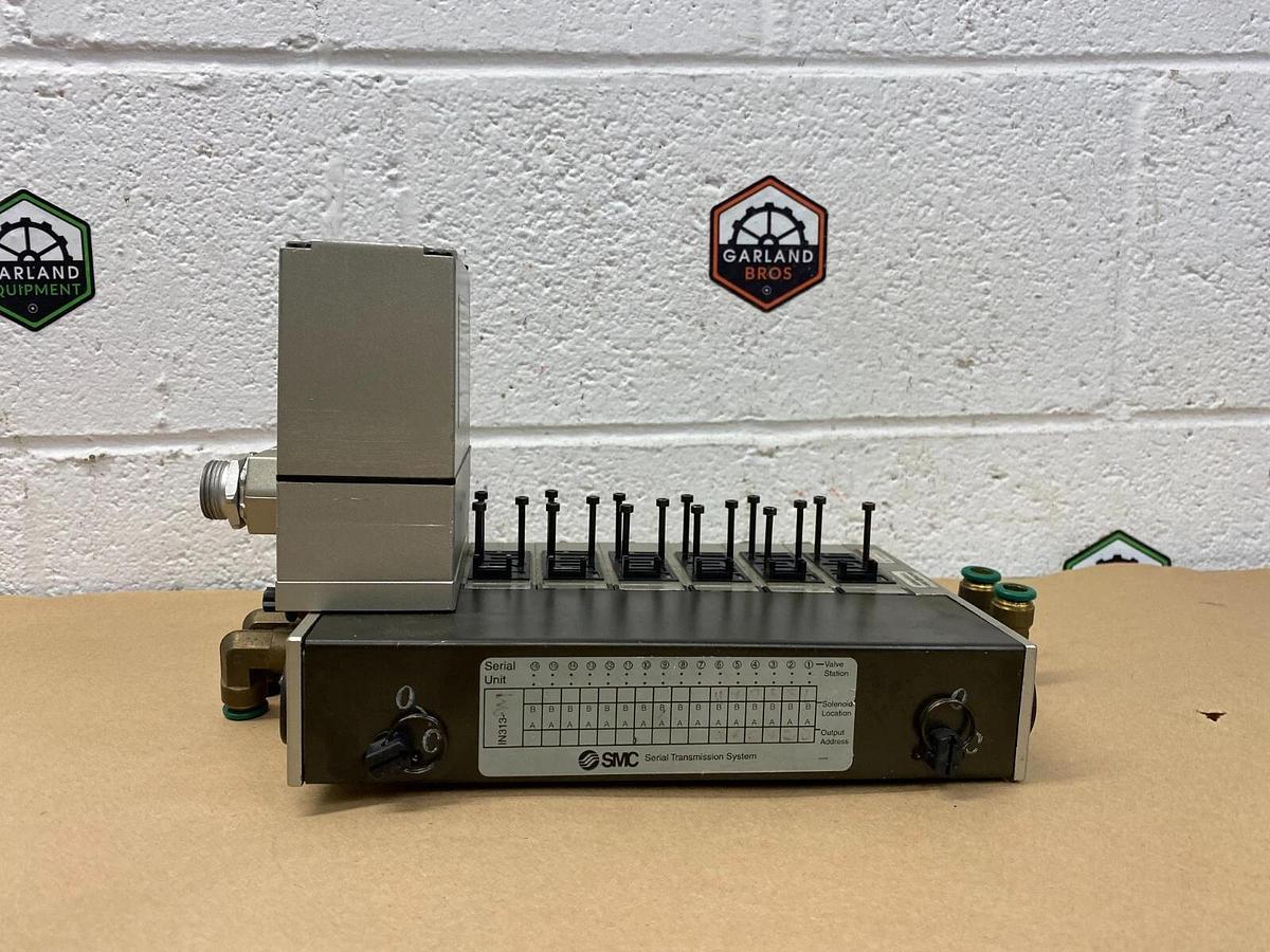 Used SMC IN313-DN1-B Serial Interface Unit w/6 Valve Stations ( No Solenoid Valves)