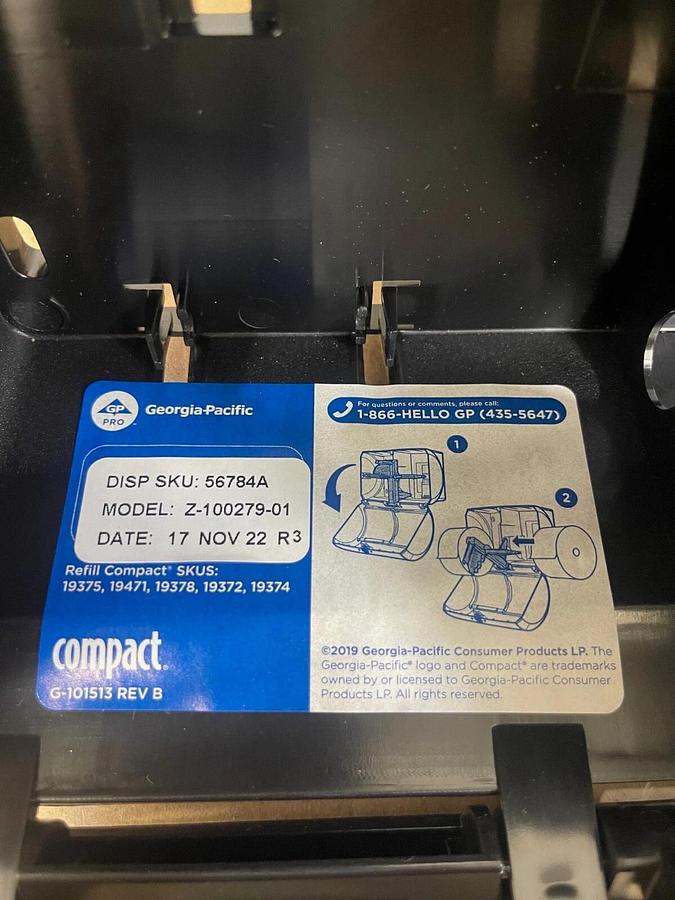 Georgia Pacific 56784A Compact Side-By-Side Tissue Dispenser Z-100279-01