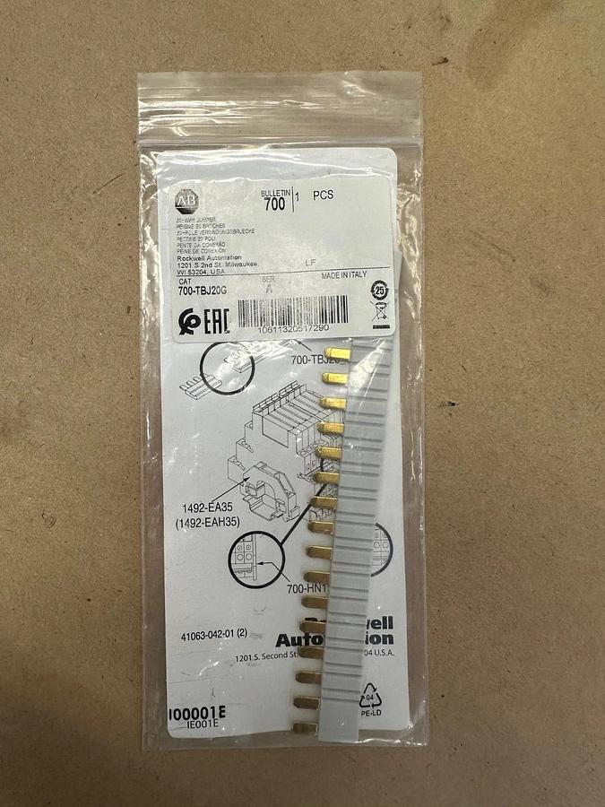 Used Allen Bradley 700-TBJ20G 20 Way Connection Jumper - Lot of 6