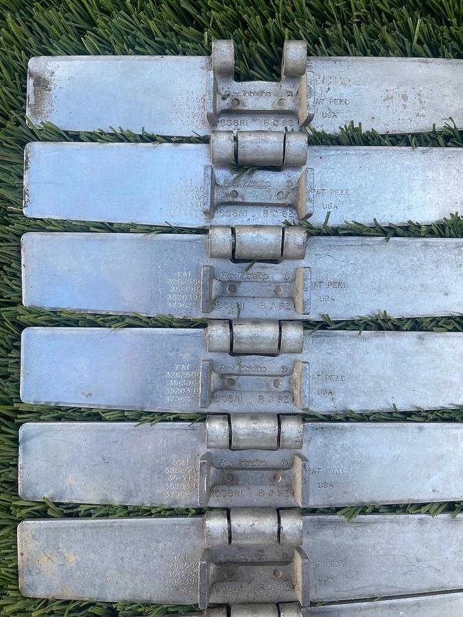 Used Rexnord SS881 BC82 Stainless Steel Side Flexing Tabletop Chain L:102", W:7.5"