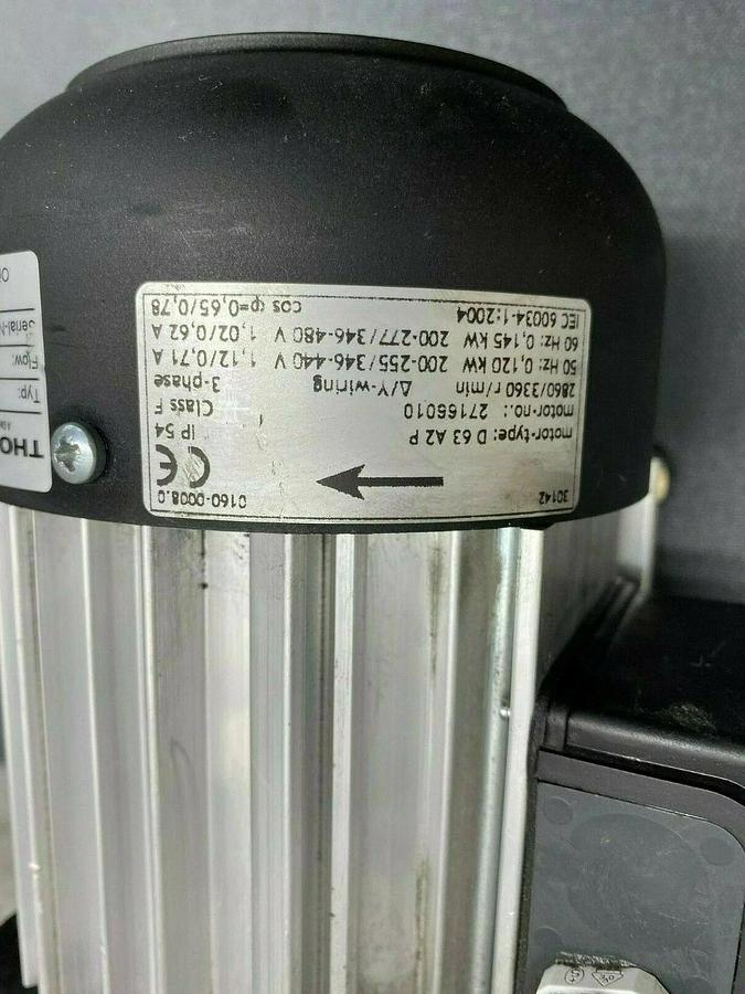 Used Thomas Picolino VTE3 Rotary Vane Pump and Compressor, Flow Rate from 2.0-5.9 CFM