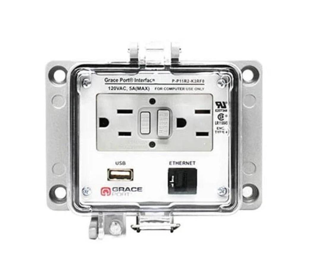 Used Grace Port P-P11R2-K3RF0 N12/4 USB 10Ft/EtherNet/ GFCI *NEW*