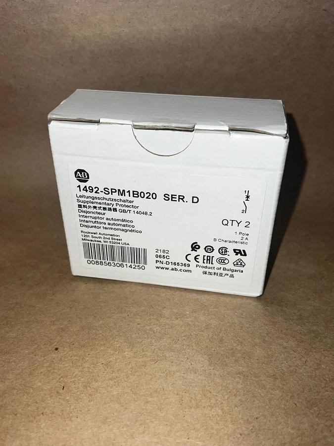 Allen Bradley 1492-SPM1B020 Ser D Supplementary Protector Qty 2 *NEW*