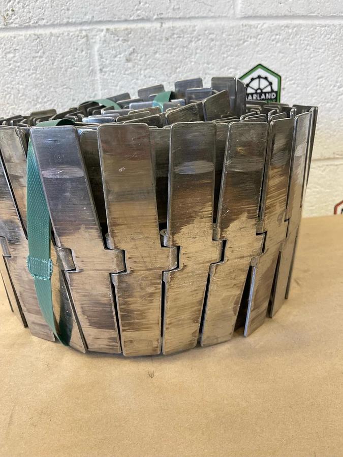 Used Rexnord SS881 BC 82 Stainless Steel Side Flexing Tabletop Chain L:185” W:7.5"