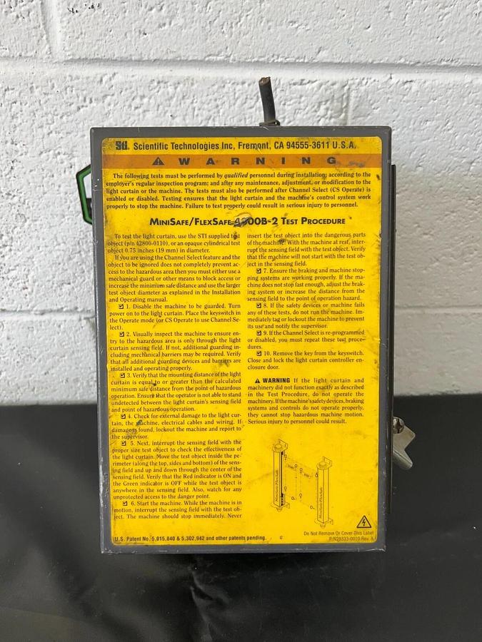 Used STI 4300B-2 Minisafe Safety Light Curtain Transmitter