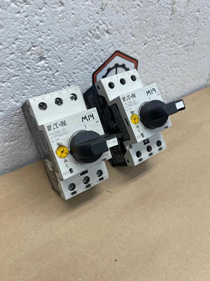 Used Eaton PKZM0-20 Motor Circuit Breaker, 3 Pole - Lot of 2