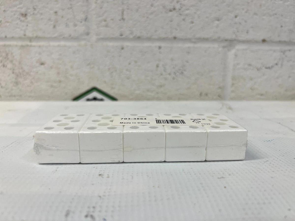 Used RS Pro 7033864 Terminal Block Pluggable 3 position 6AWG Ceramic White Lot of 5