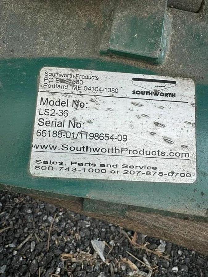 Used Southworth LS2-36 Backsaver Lift Table, 1 Ton Capacity, 1HP Motor @ 115/230V