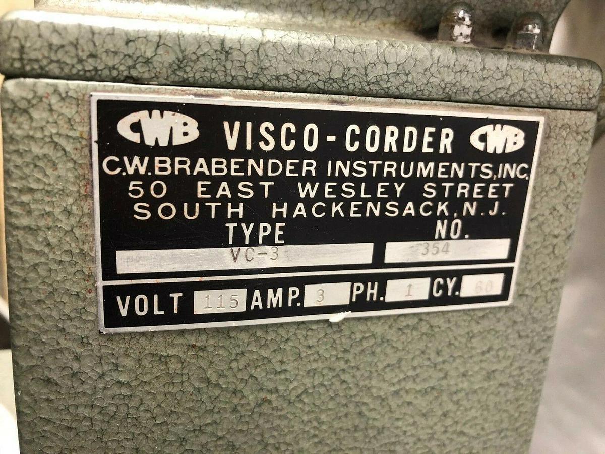 Used C.W. Brabender Instruments VC-3 Visco-Corder, Vintage