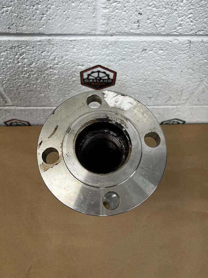 Used Viraj SA182 Stainless Steel Pipe Flange, 2.5” x 6” w/ 7” SS Braided Hose