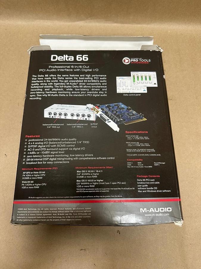 Used M-Audio Delta 66 Professional 6-In/6-Out PCI Audio Interface w Digital I/O *NEW*