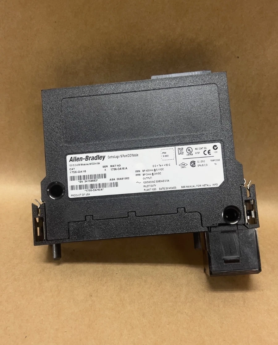 Used Allen Bradley 1756-OA16 Ser A ControlLogix 16 Point D/O Module FW 3.002