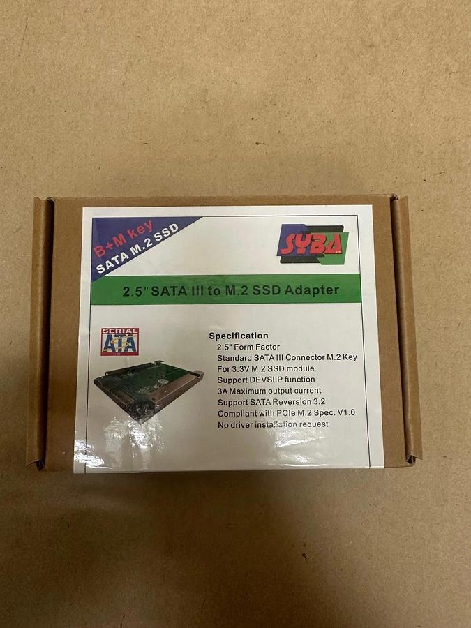 Used SYBA SY-ADA40087 2.5” SATA 3 to M.2 SSD Adapter *NEW FACTORY SEALED*