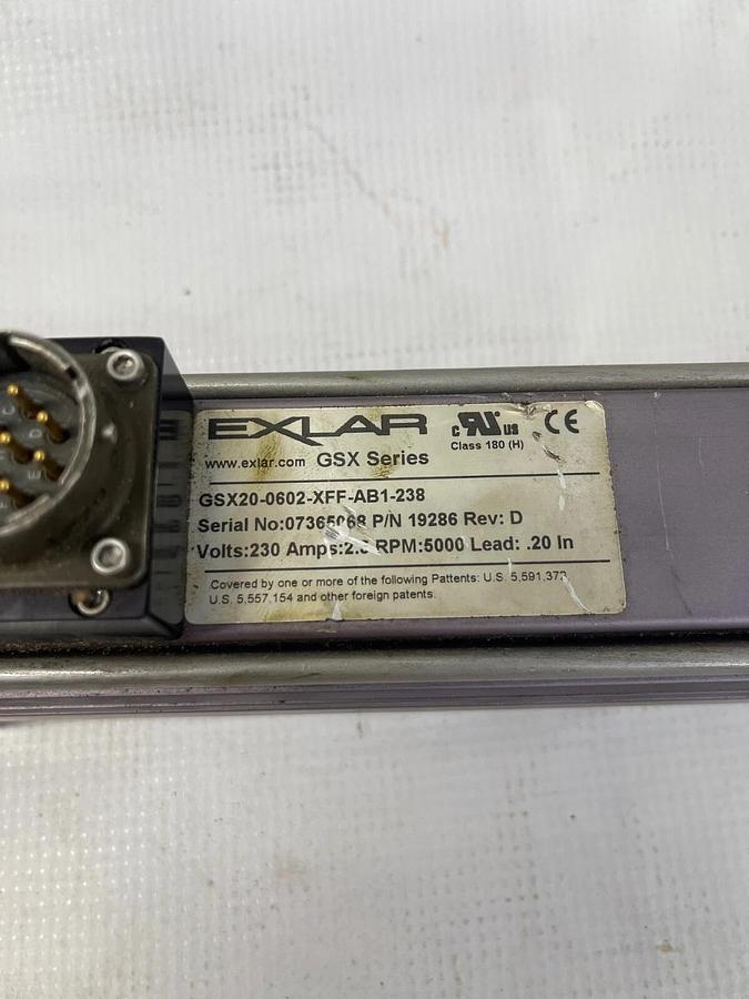 Used Exlar GSX20-0602-XFF-AB1-238, GSX Series, Servo Motor Actuator 230V 2.5A 5000RPM