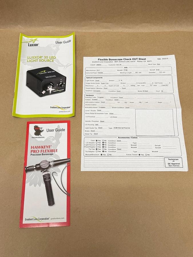 Used Gradient Lens Corp. PFB6 Hawkeye Pro Flexible Borescope, 6.0mm