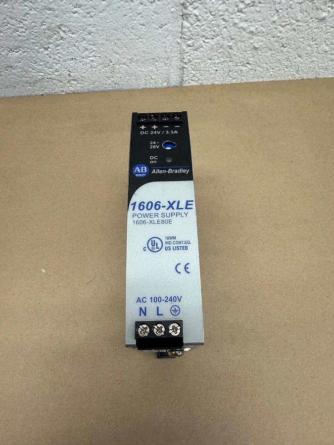 Used Allen-Bradley 1606-XLE80E Power Supply, 24 VDC, 3.3A, 80 W, 1-Phase