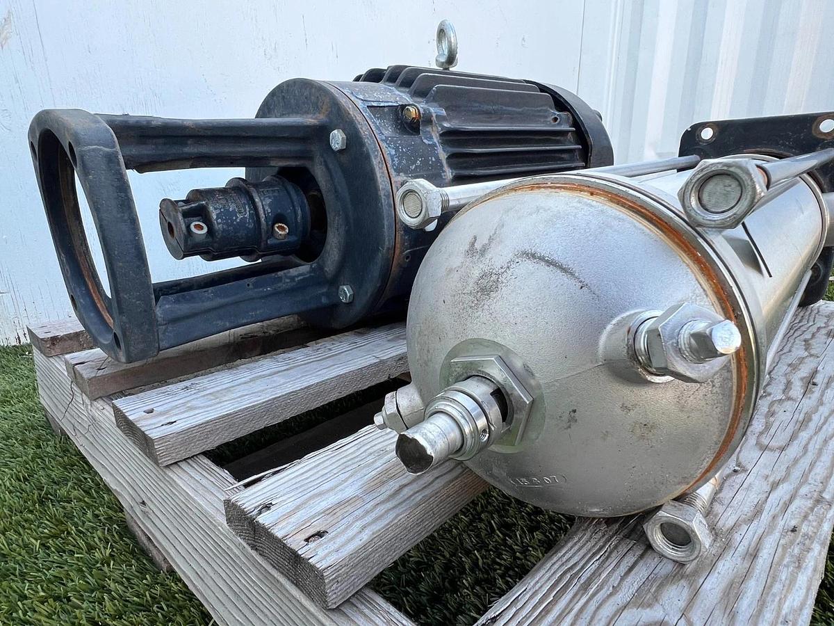 Used Grundfos CRN 20-10 Multistage Centrifugal Boosting Pump Assy, 25Hp Baldor Motor
