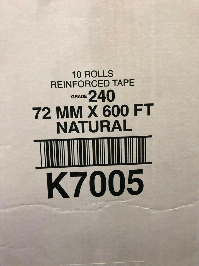 Used Central K7005 Reinforced Tape Case of 10 rolls, 72 mm x 60 ft