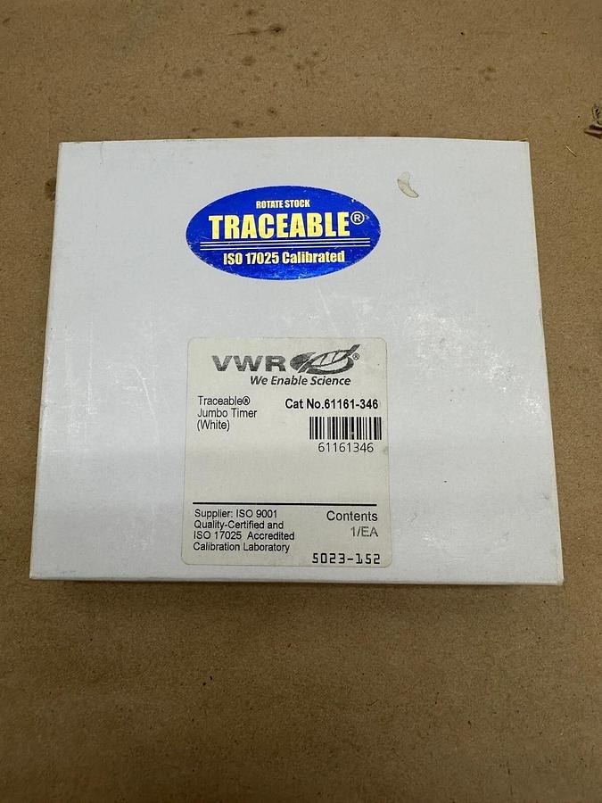 Used VWR 61161-346 Traceable Jumbo Timer (White)