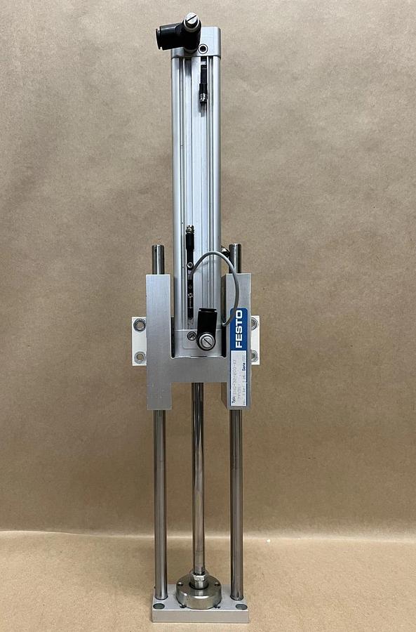Used Festo FENG-32-200-KF Guided Pneumatic Cylinder Unit w/ DNC-32-200-PPV-A Cylinder
