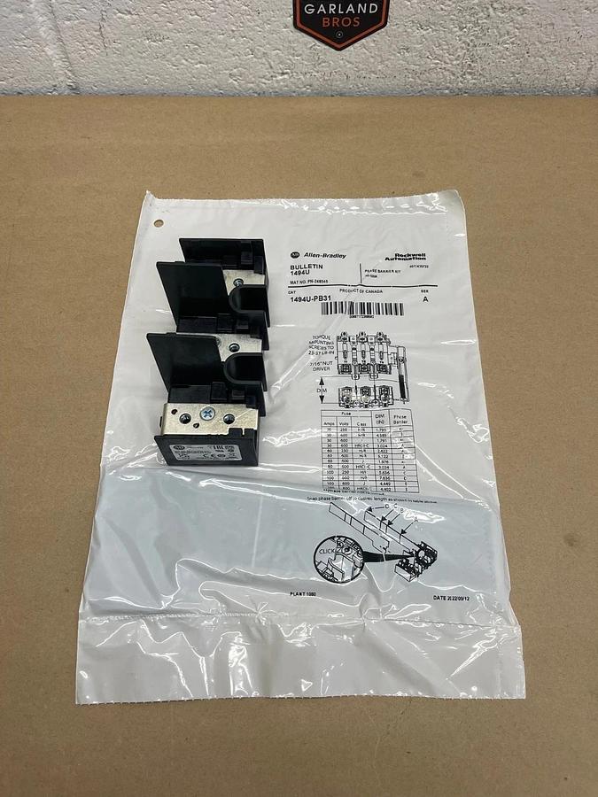 Used Allen Bradley 1494U-F60 Series A Fuse Block, 60A