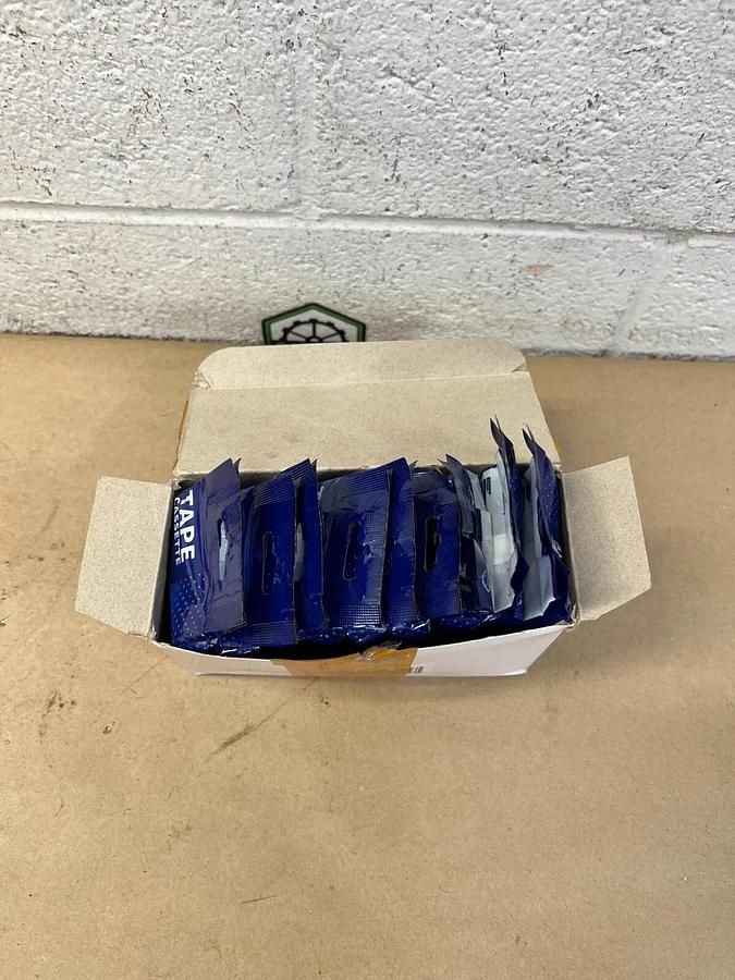 Used AZe-231 Laminated 9 Pack of Tape Cassette, 12 mm, Black on White Tape