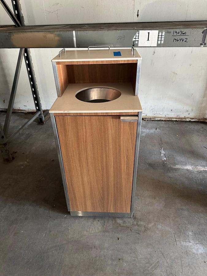 Used Custom Single Trash Rolling Cart