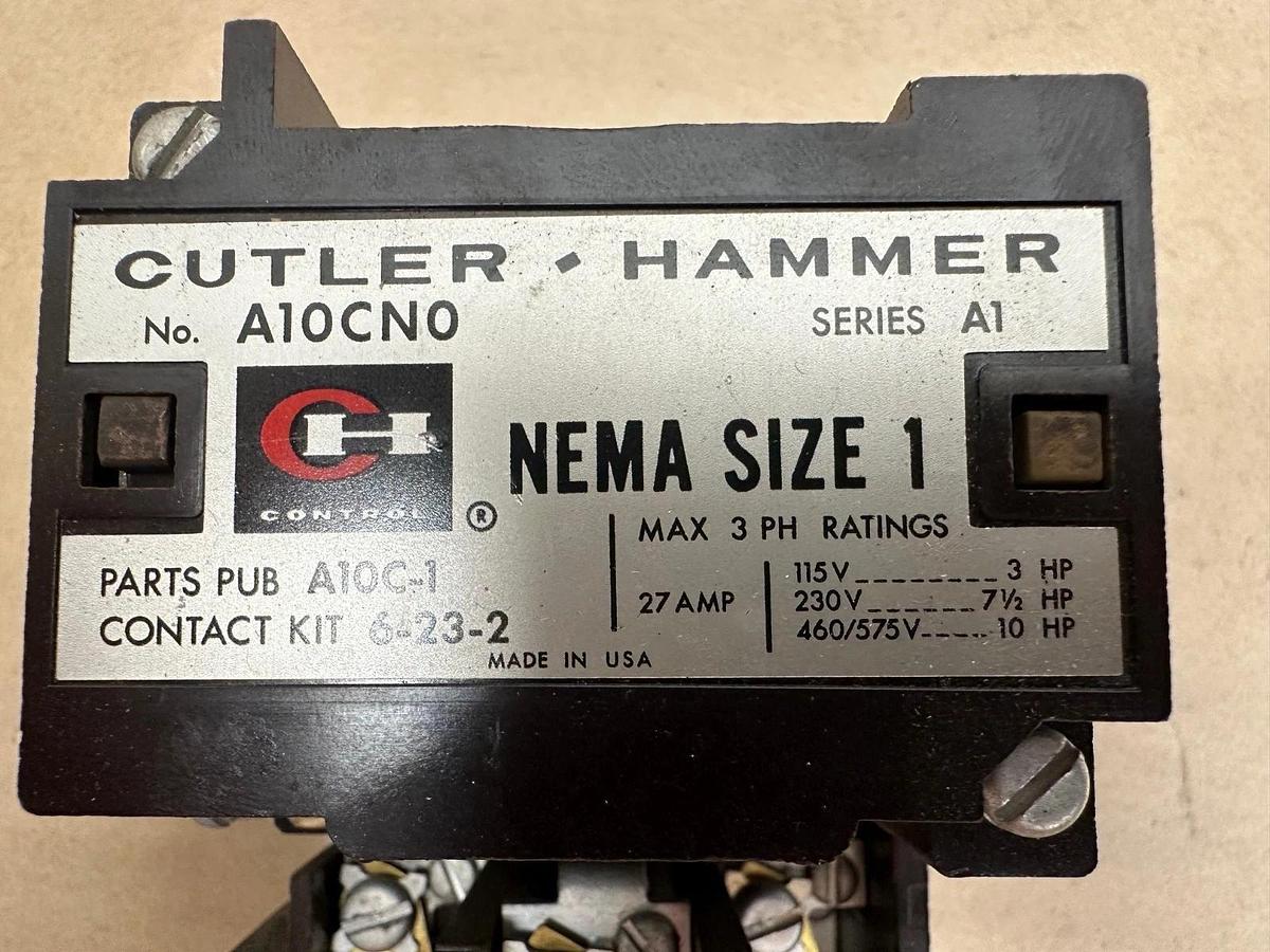 Used Cutler-Hammer A10CN0 NEMA Size 1 Starter