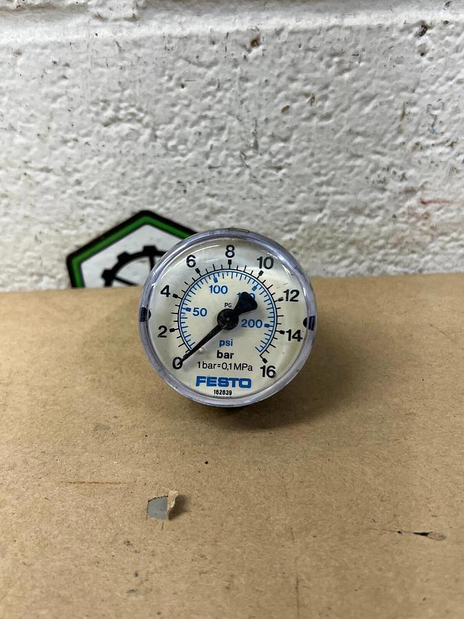 Used Festo 162839 0-16 Pressure Gauge