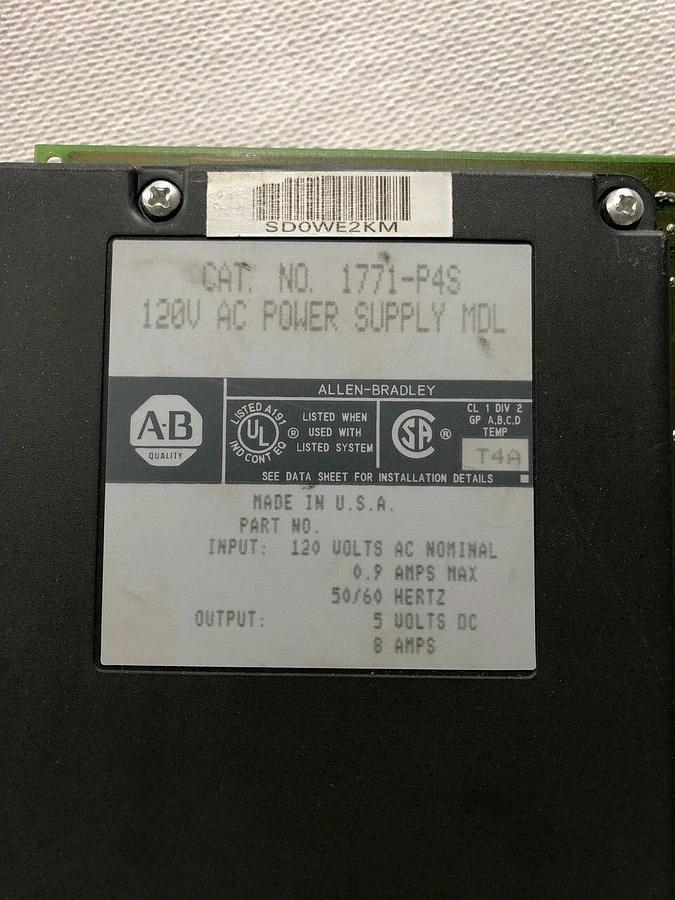 Used Allen Bradley 1771-P4S Power Supply Module