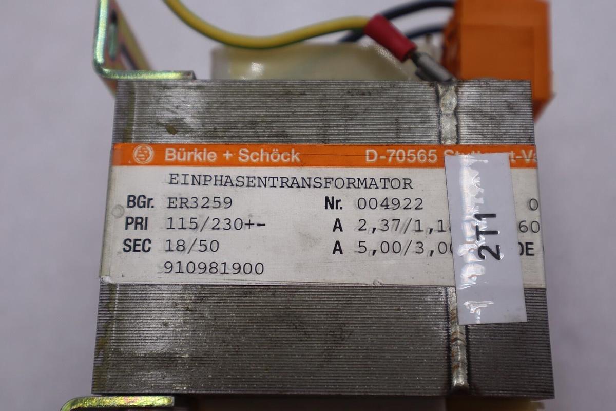Used Burkle and Schock - D-70565; EA64100 - Transformer