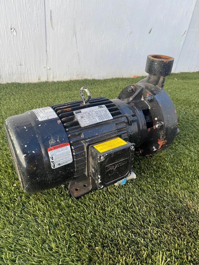 Used Dayton 4ZA44A Centrifugal Pump, w/ Dayton LTDI23TD 7.5Hp Motor @ 3450 RPM