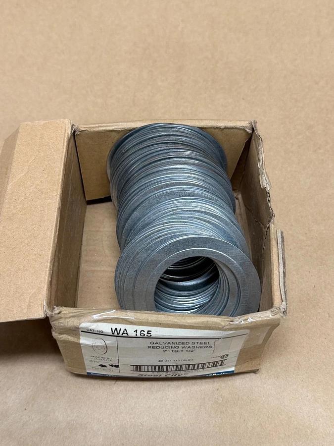 Thomas & Betts WA 165 Galvanized Steel Reducing Washers 2” to 1-1/2” (box of 48)