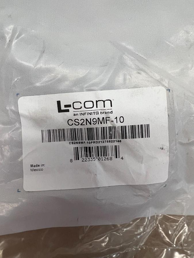 Used L-Com CS2N9MF-10 Sub Cable - Lot of 4